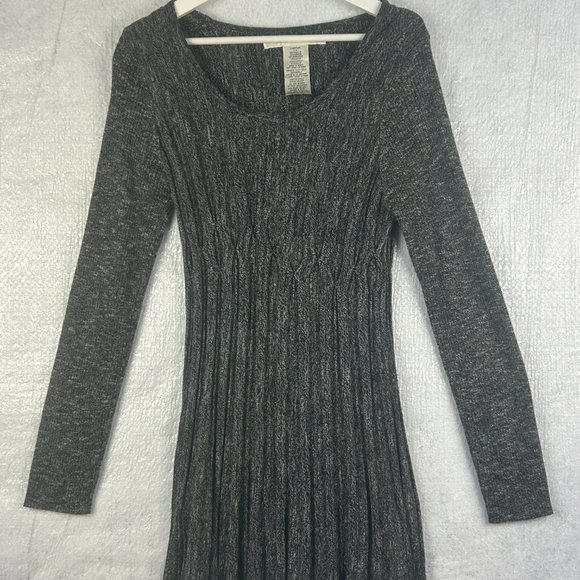 Max Studio Sweater Women Large Grey Pleated Scoop Neck Ribbed Tunic - Picture 5 of 11